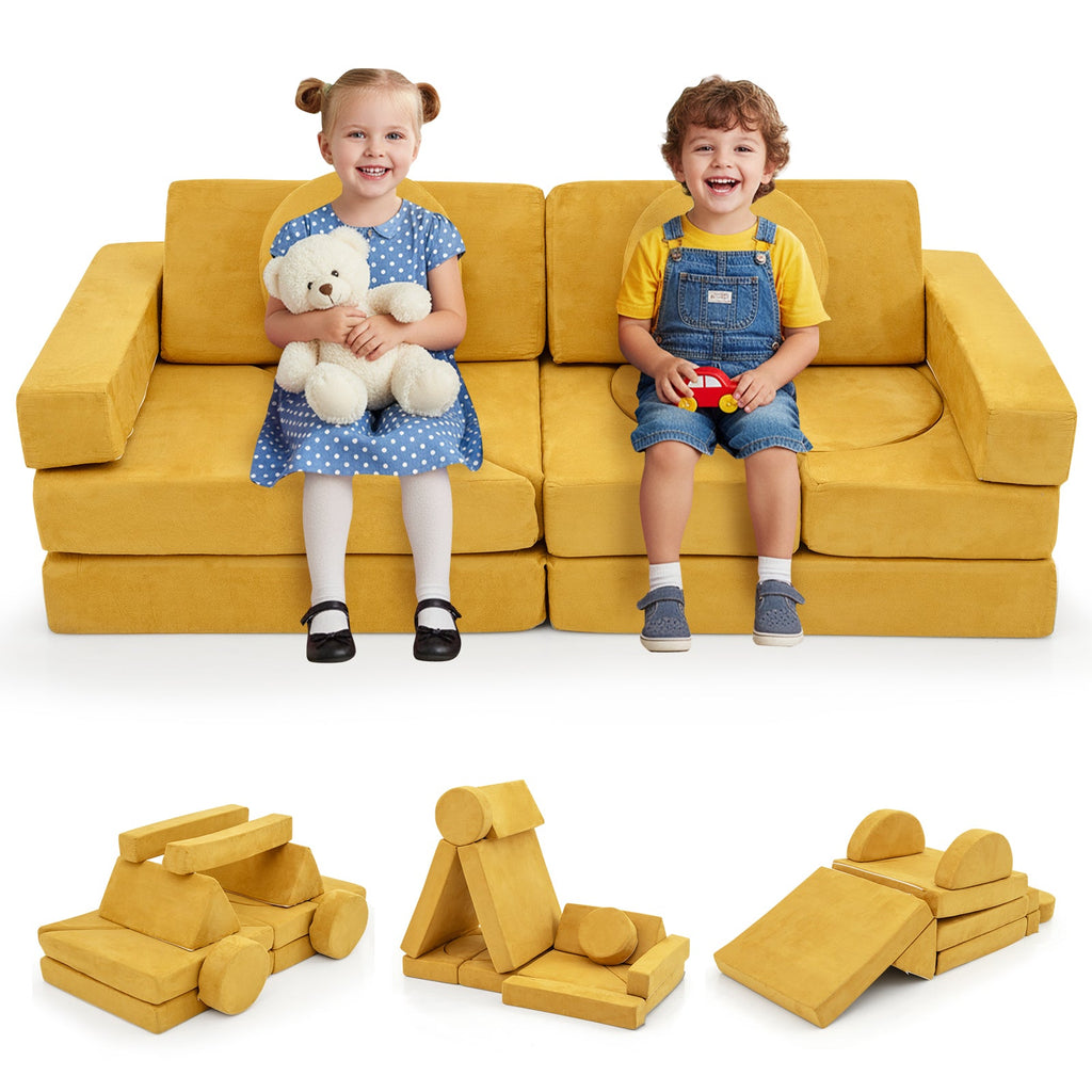 14 PCS Modular Kids Play Couch for Playroom and Bedroom