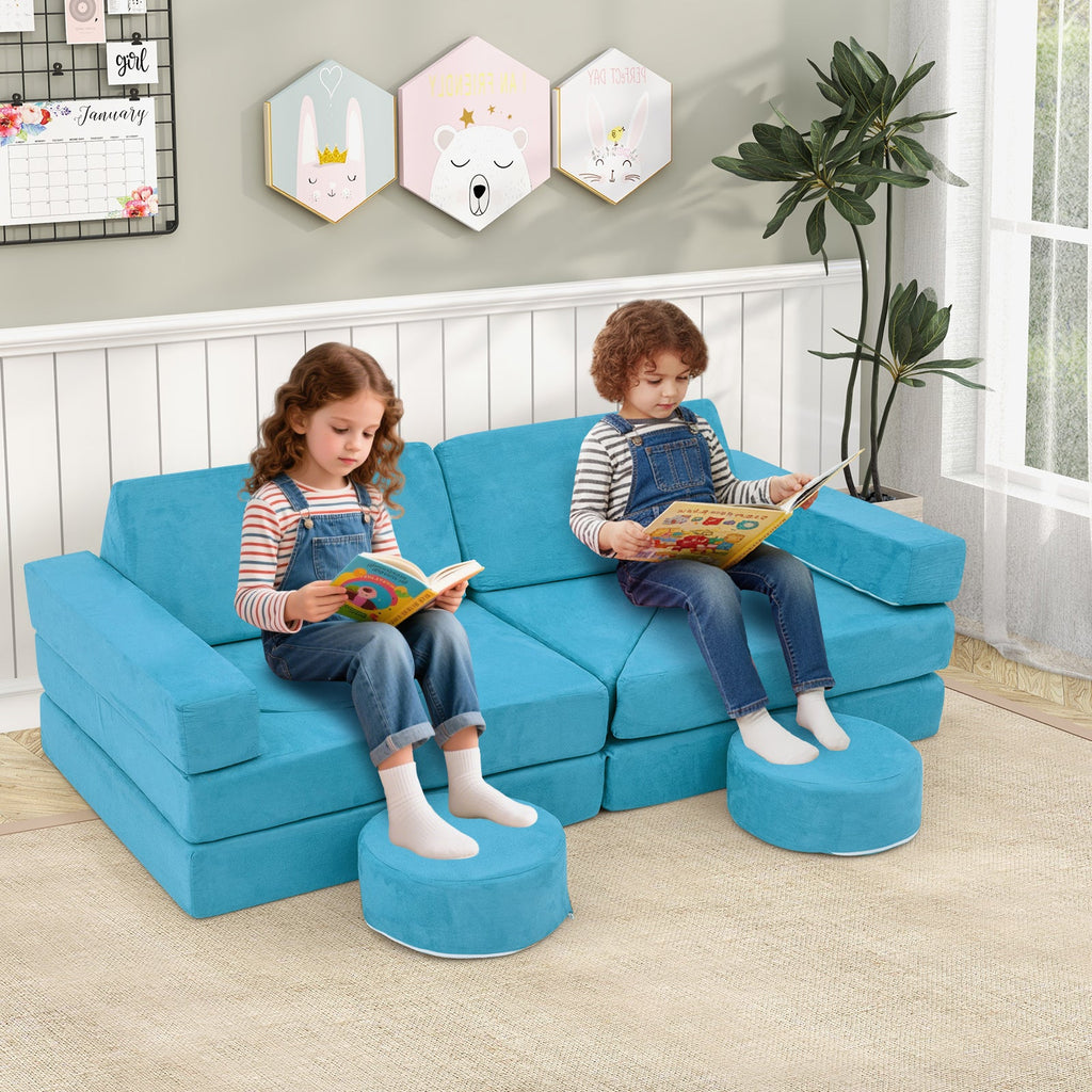 14 PCS Modular Kids Play Couch for Playroom and Bedroom