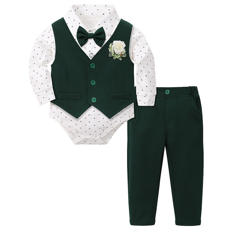 New Style One-Year-Old Birthday Dress Boys Gentleman Suit Set
