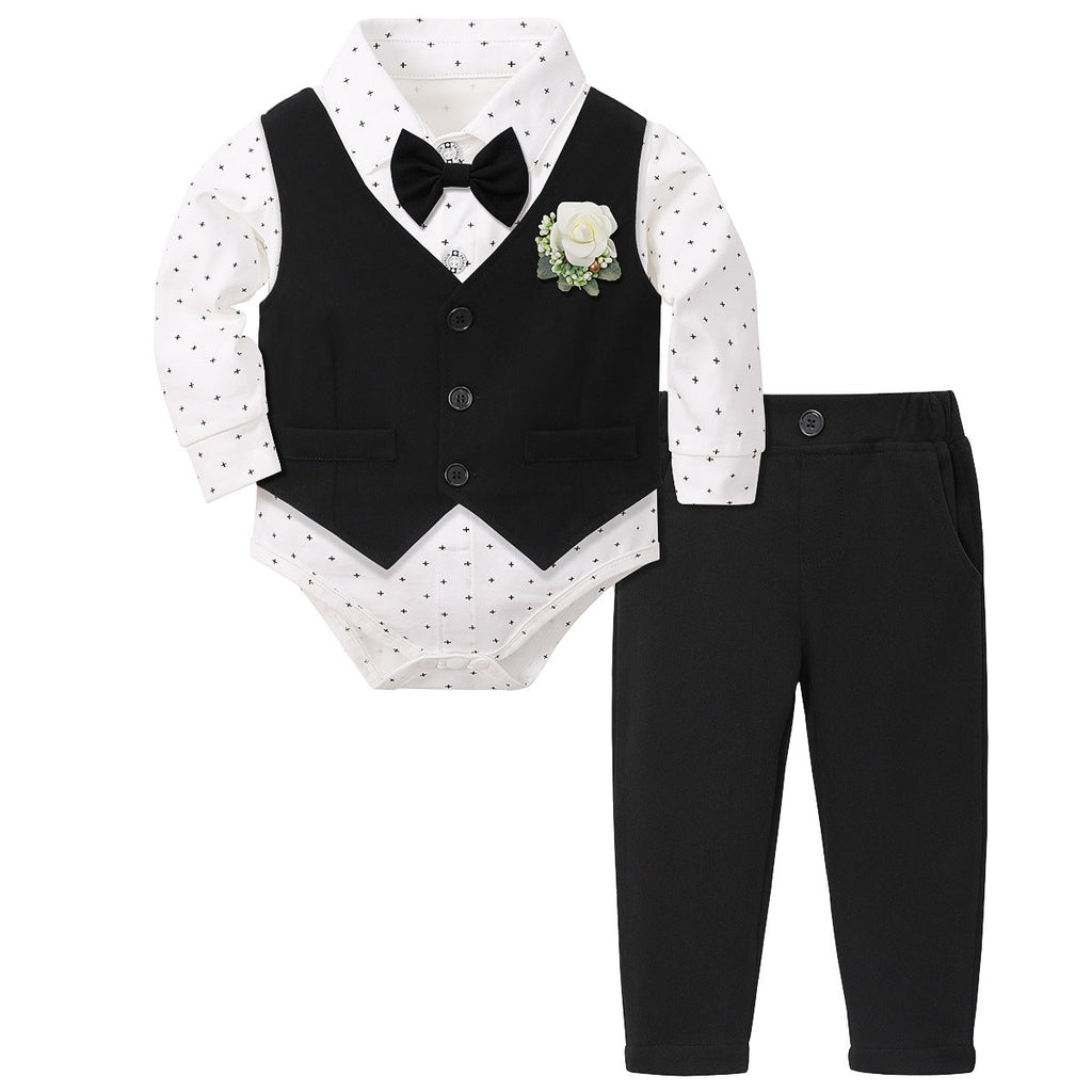 New Style One-Year-Old Birthday Dress Boys Gentleman Suit Set
