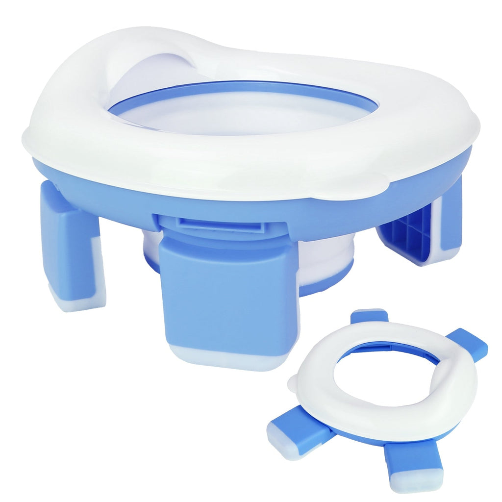 Portable Toddler Potty Toilet Foldable Potty Training Seat Cover with Splash Guard Include Storage Bag 20Psc Potty Bags Baby Toilet Trainer for Indoor