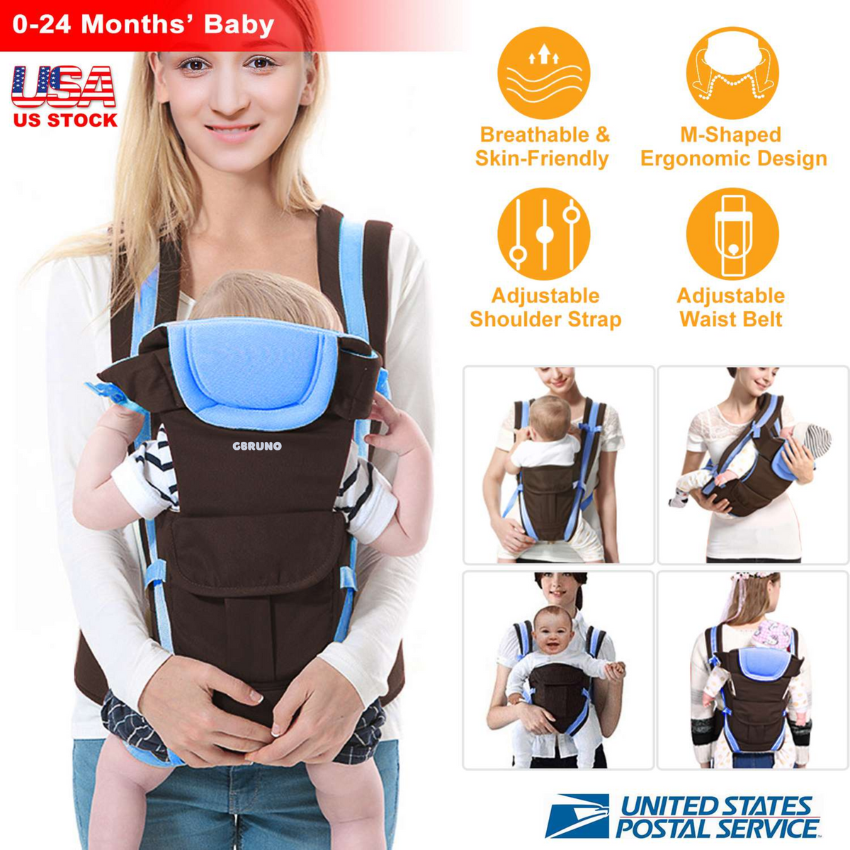 Baby Carrier Wrap Sling – Breathable, Adjustable for Front & Back