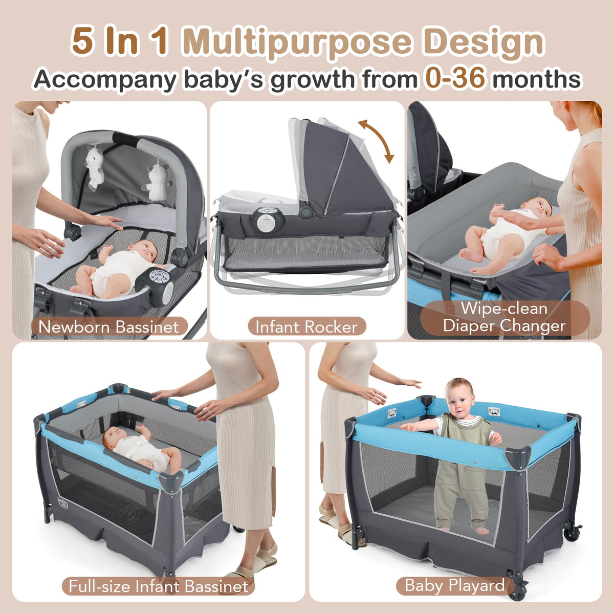 4-in-1 Convertible Portable Baby Play