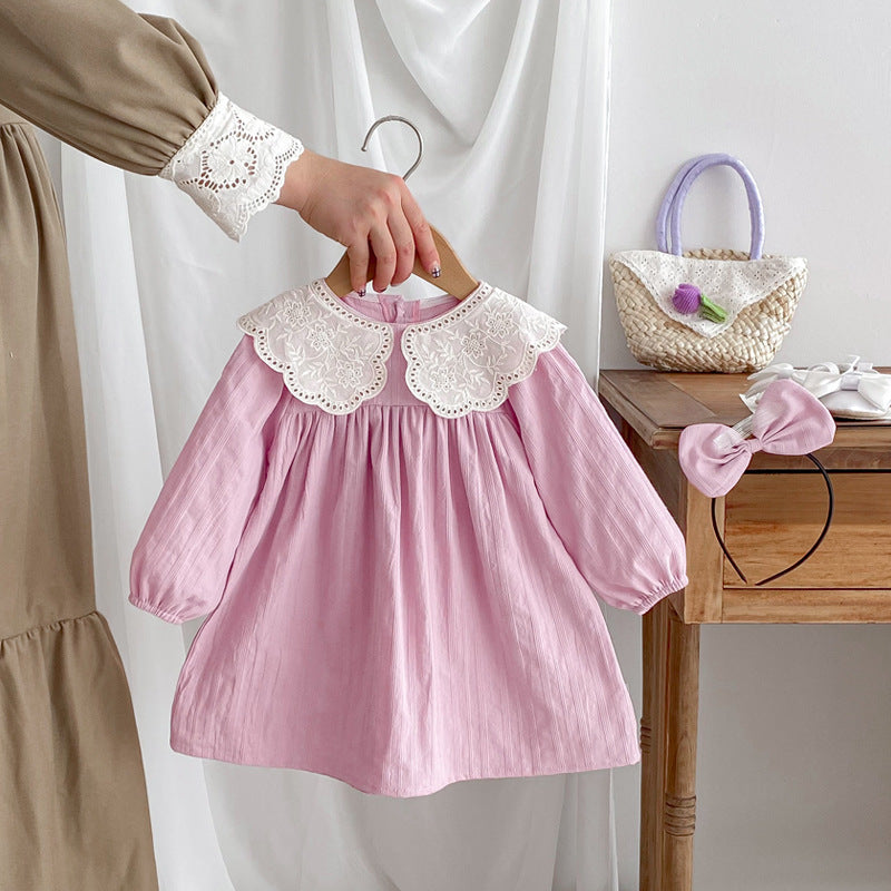 Girls' Long-sleeved Dress Without Hood