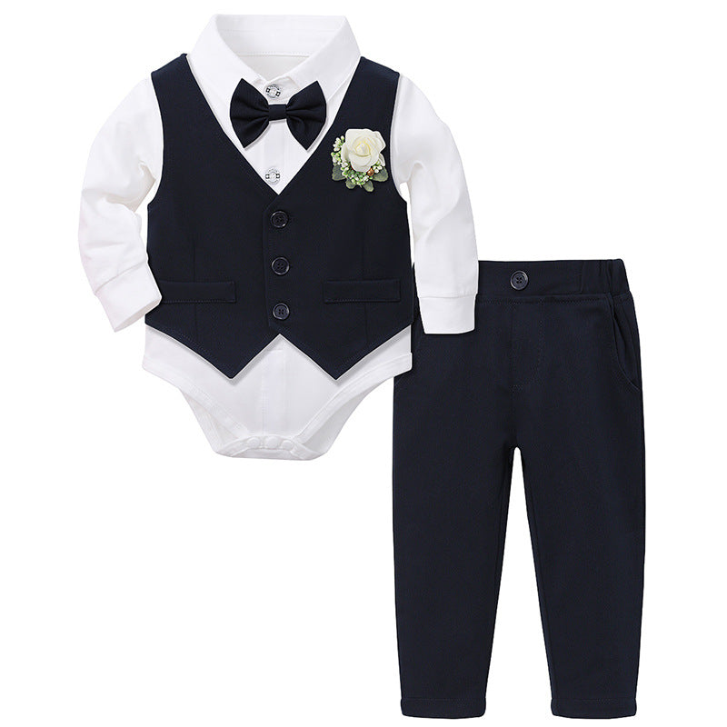 New Style One-Year-Old Birthday Dress Boys Gentleman Suit Set