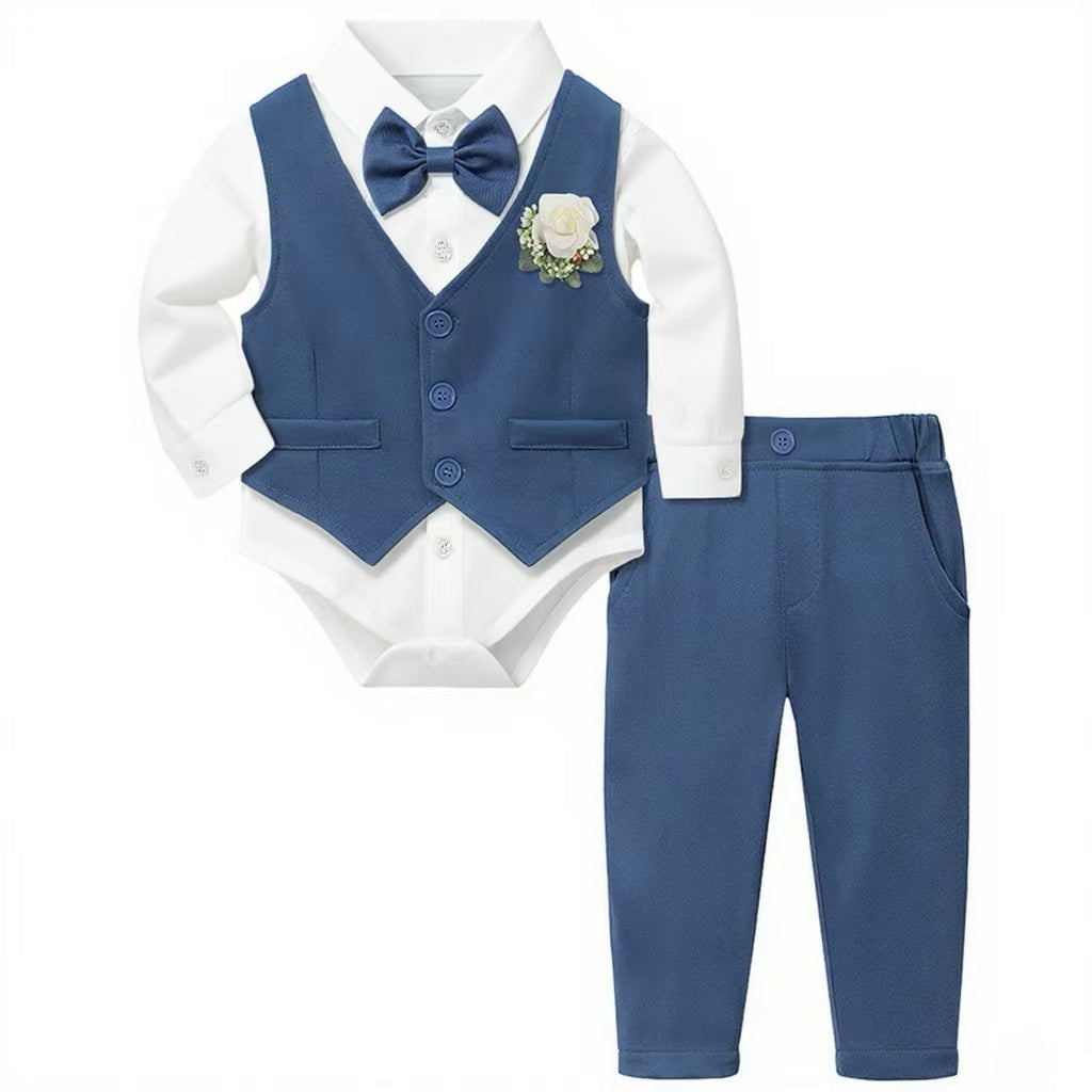 New Style One-Year-Old Birthday Dress Boys Gentleman Suit Set