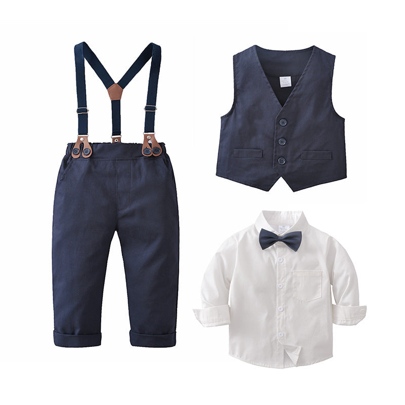 Boys Baby Gentleman Vest Suit Three-Piece Set