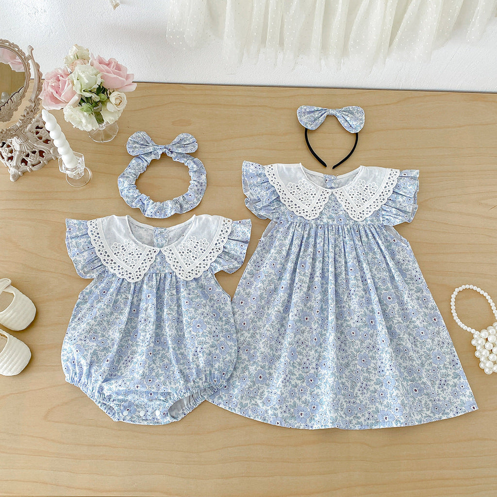 Summer Lightweight Baby Romper Summer Floral Fragments