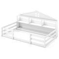 Twin Size Montessori Floor Bed with Storage Compartments and Shelf