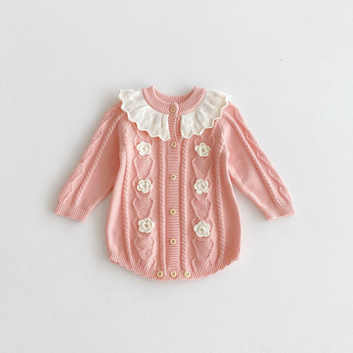 Lotus-leaf-neck Knitted Jumpsuit
