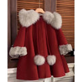 Winter Fox Fur Woolen Coat