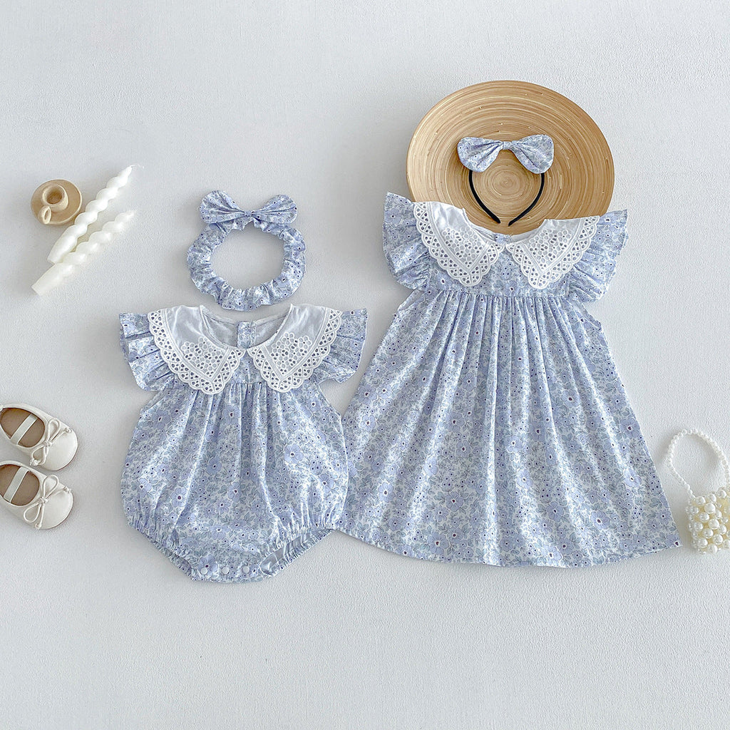 Summer Lightweight Baby Romper Summer Floral Fragments