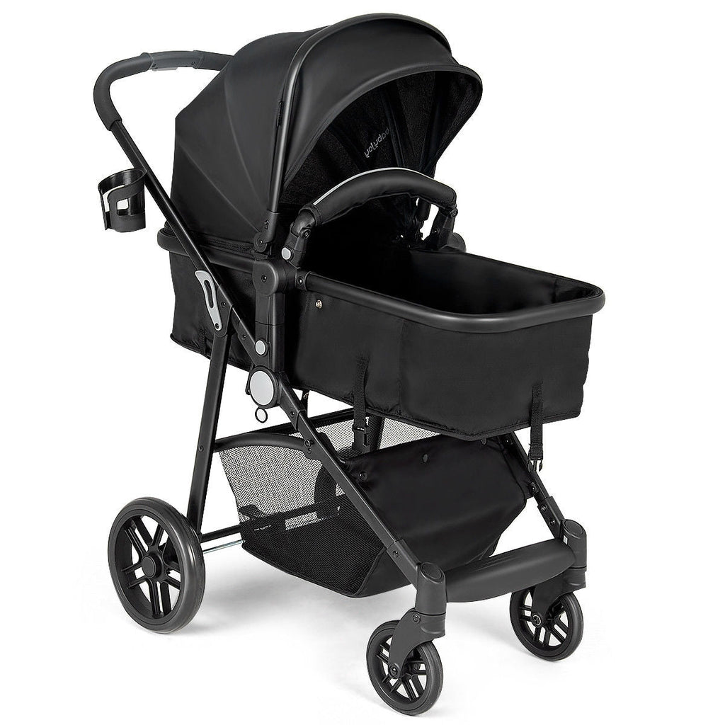 2-in-1 Foldable Pushchair Newborn Infant Baby Stroller
