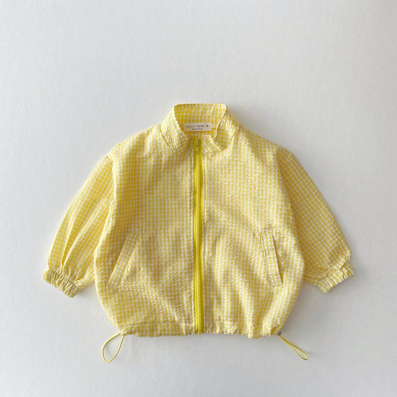 Children's Summer Thin Plaid Sun Protection Coat