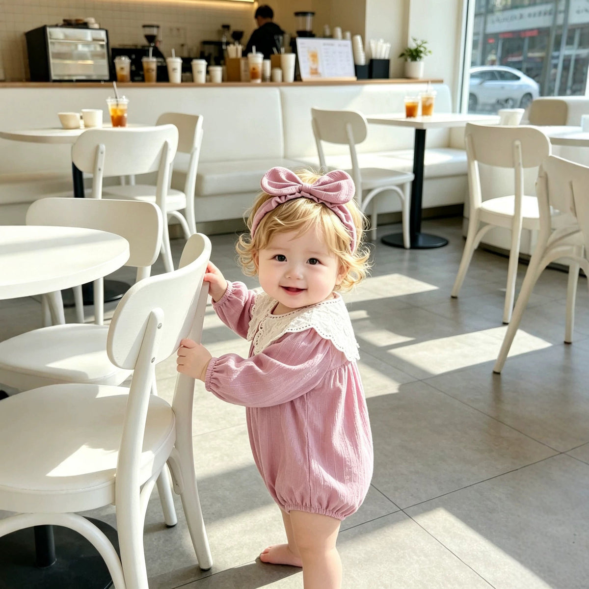 Girls' Long-sleeved Dress Without Hood