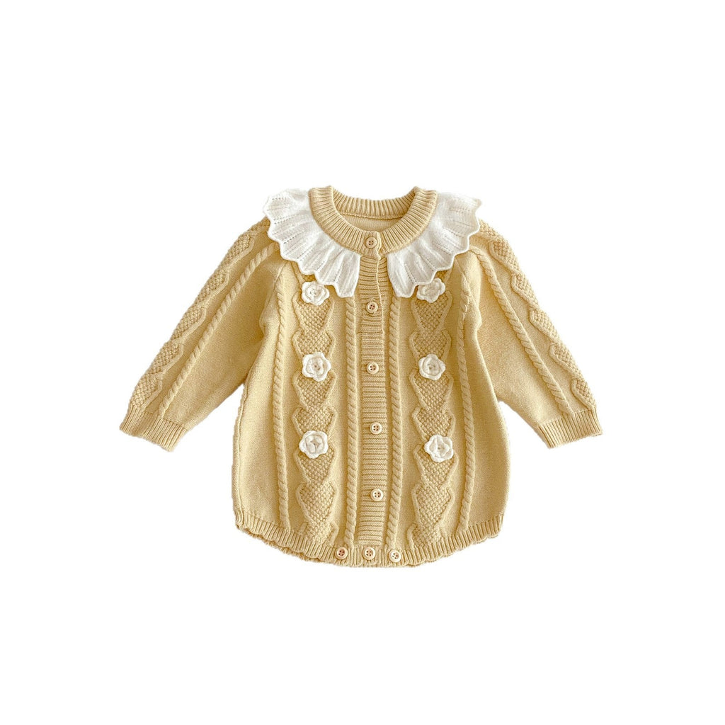 Lotus-leaf-neck Knitted Jumpsuit