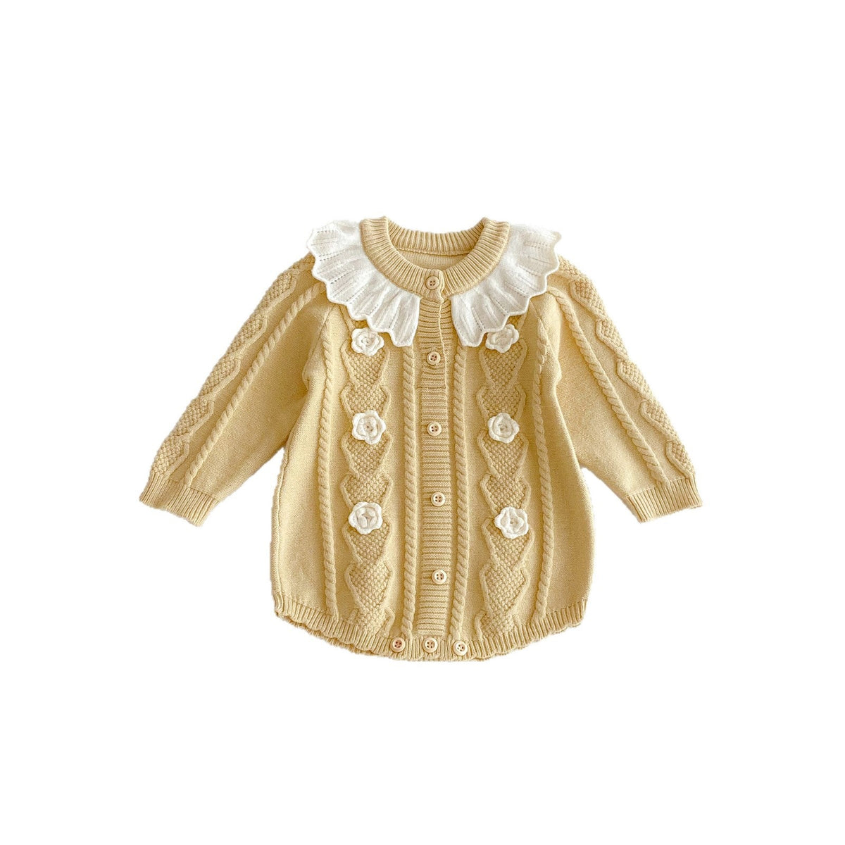 Lotus-leaf-neck Knitted Jumpsuit