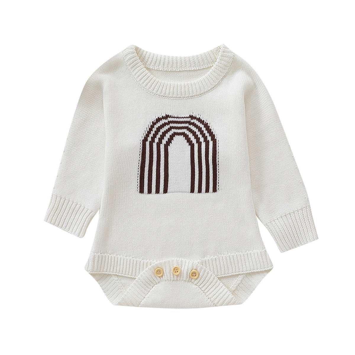 Children's Romper Sweater  White Light Brown