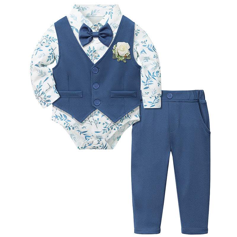 New Style One-Year-Old Birthday Dress Boys Gentleman Suit Set