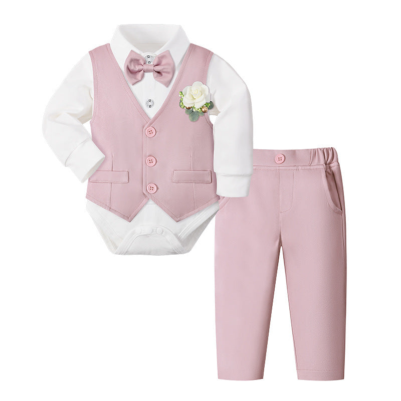 New Style One-Year-Old Birthday Dress Boys Gentleman Suit Set