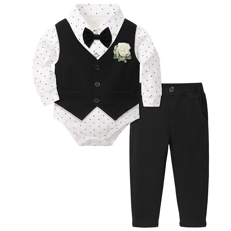 New Style One-Year-Old Birthday Dress Boys Gentleman Suit Set