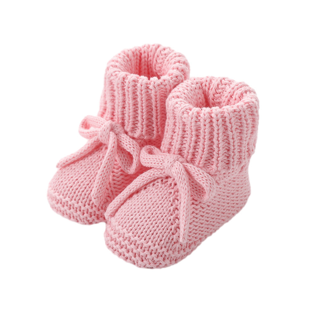 Bow-tie Strap Knitted Toddler Shoes