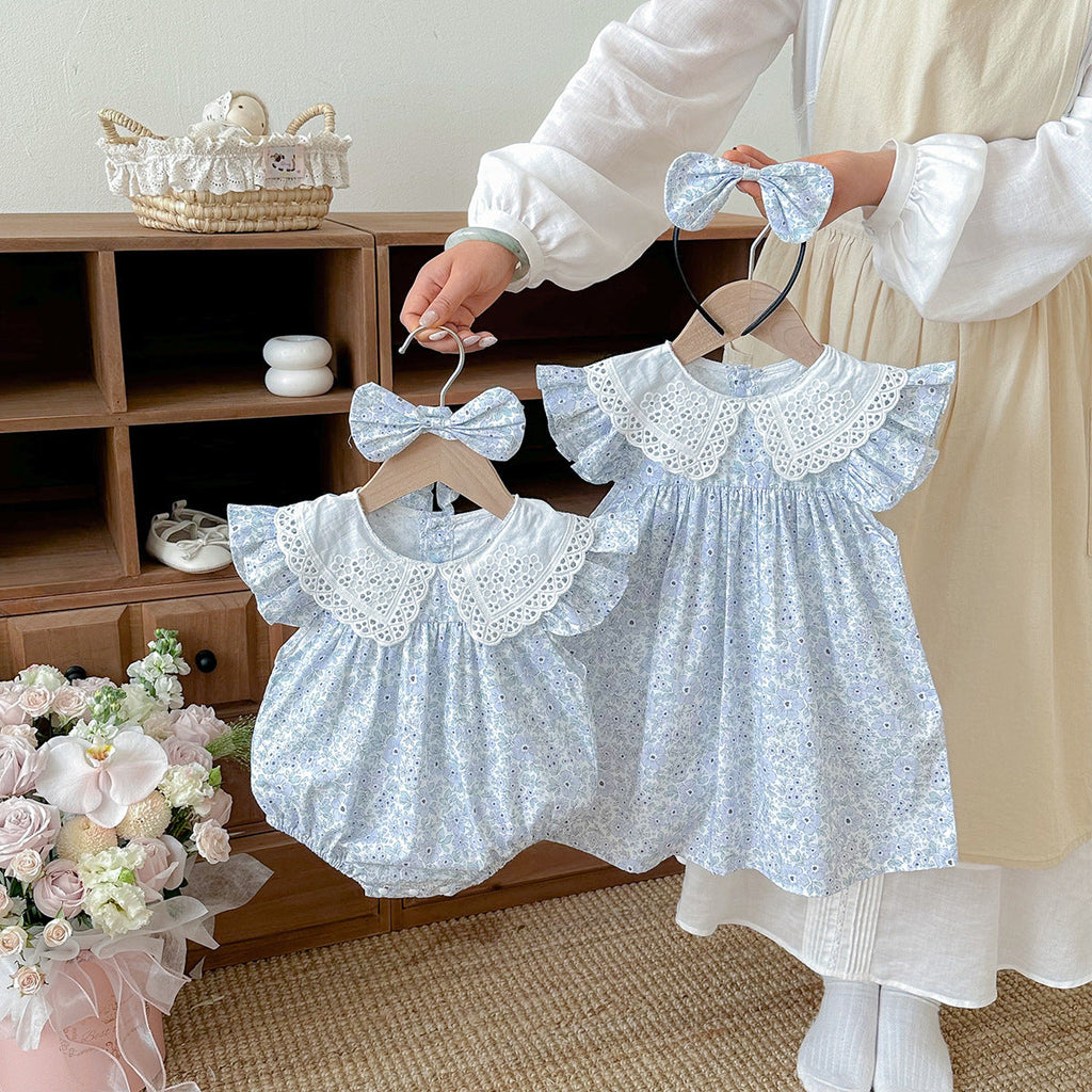 Summer Lightweight Baby Romper Summer Floral Fragments