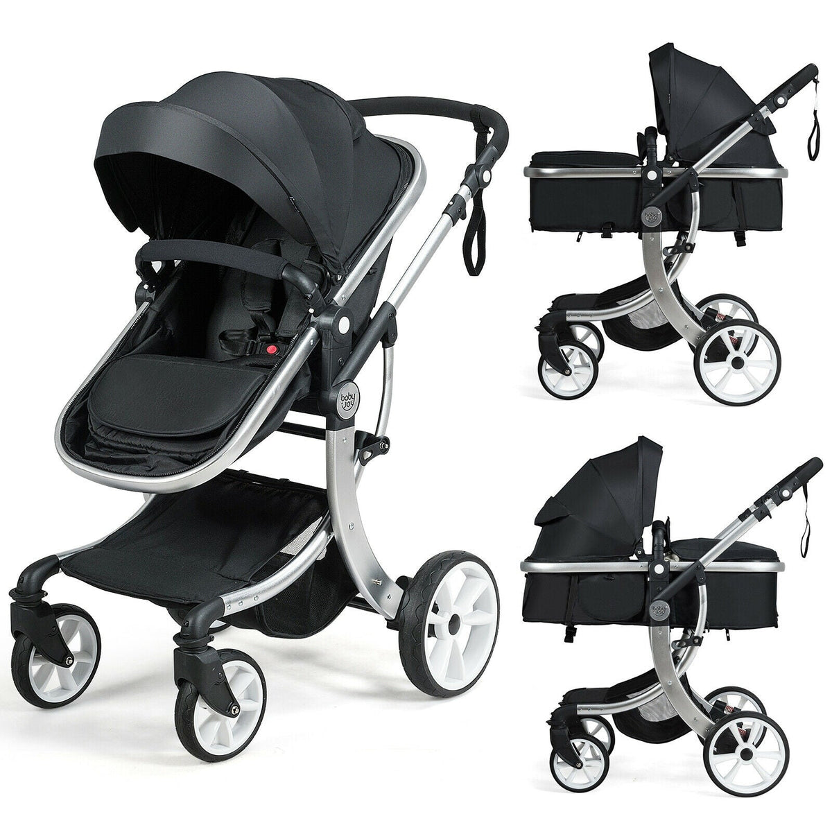 Folding Aluminum Infant Reversible Stroller with Diaper Bag