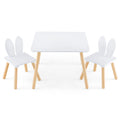 3 Pieces Kids Table and Chairs Set for Arts Crafts Snack Time